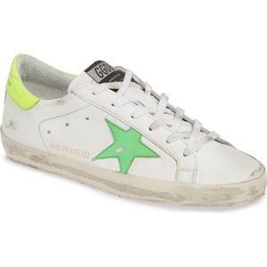 Golden Goose Neon Superstar Low Top Sneakers